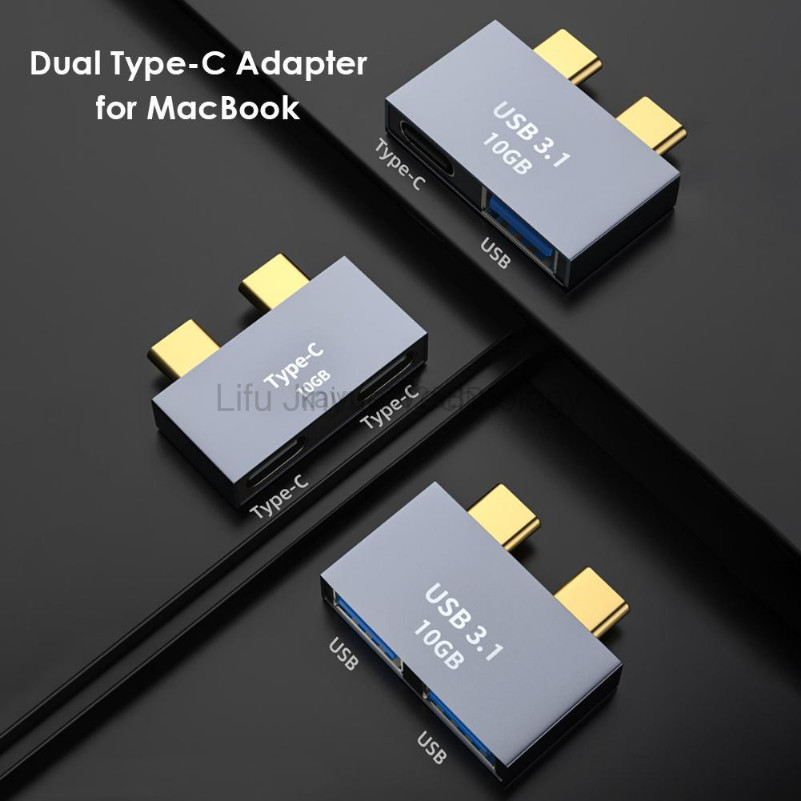 LIKAIYUE USB C HUB Docking Station Dual Type-C sang Multi USB Splitter Adapter cho MacBook Thunderbo