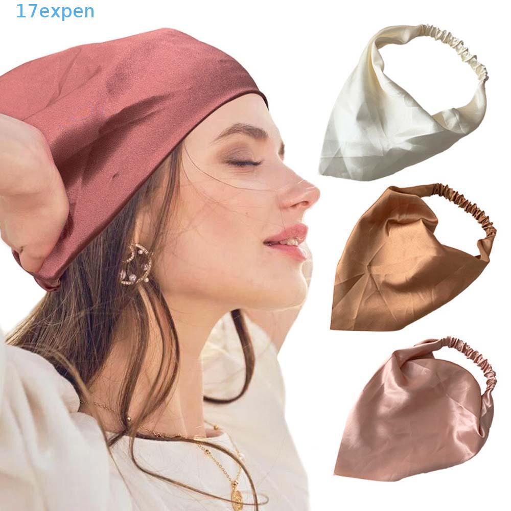 EXPEN Bandana Nữ Băng Đô Quấn Lụa Satin Bóng Co Giãn Turban