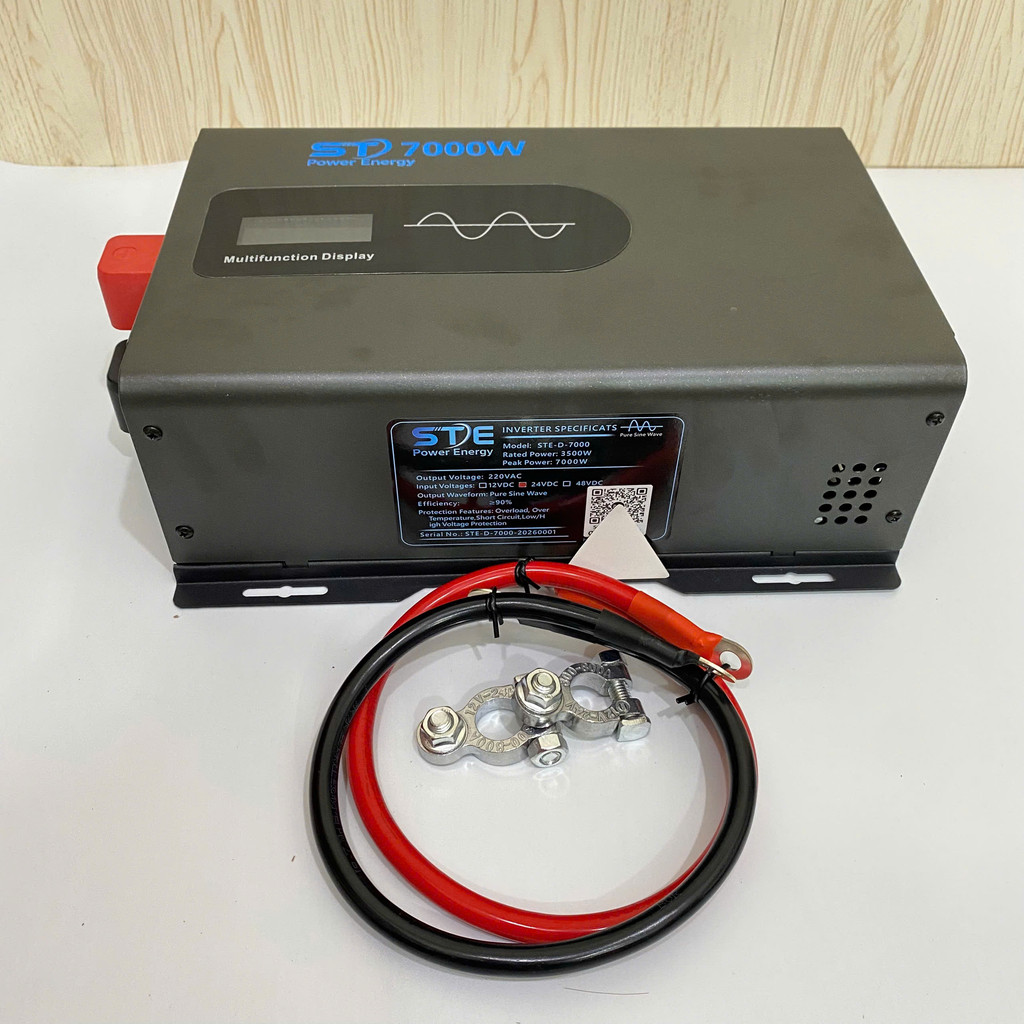 Bộ Đổi Nguồn 48V sang 220V Sin Chuẩn MÃ STE D-7000W sóng sine chuẩn SOLAR TECH STED 48V-220V 7000W