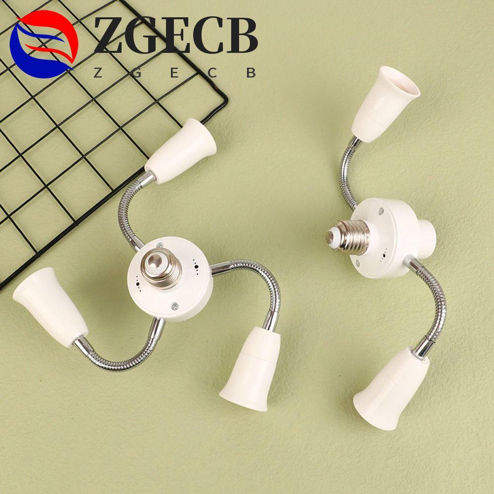 Bộ chia ổ cắm đèn ZGECB E27, Bộ chuyển đổi bóng đèn Bộ chuyển đổi giá đỡ đèn E27 linh hoạt, Màu trắn