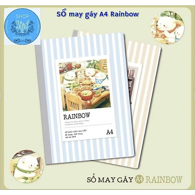 5 QUYỂN sổ bìa bồiA4/may gáy A4 Hải Tiến200tr/300tr/400tr(mẫu mới)