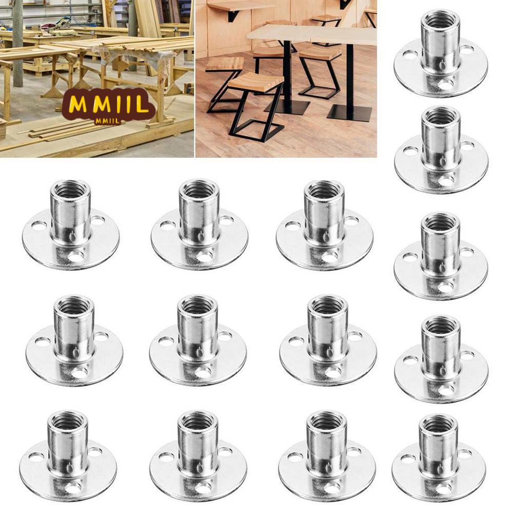 HIFUN T Nuts Tee Nuts với phần cứng đế tròn Nẹp mạ kẽm Phụ kiện nội thất bằng thép Carbon