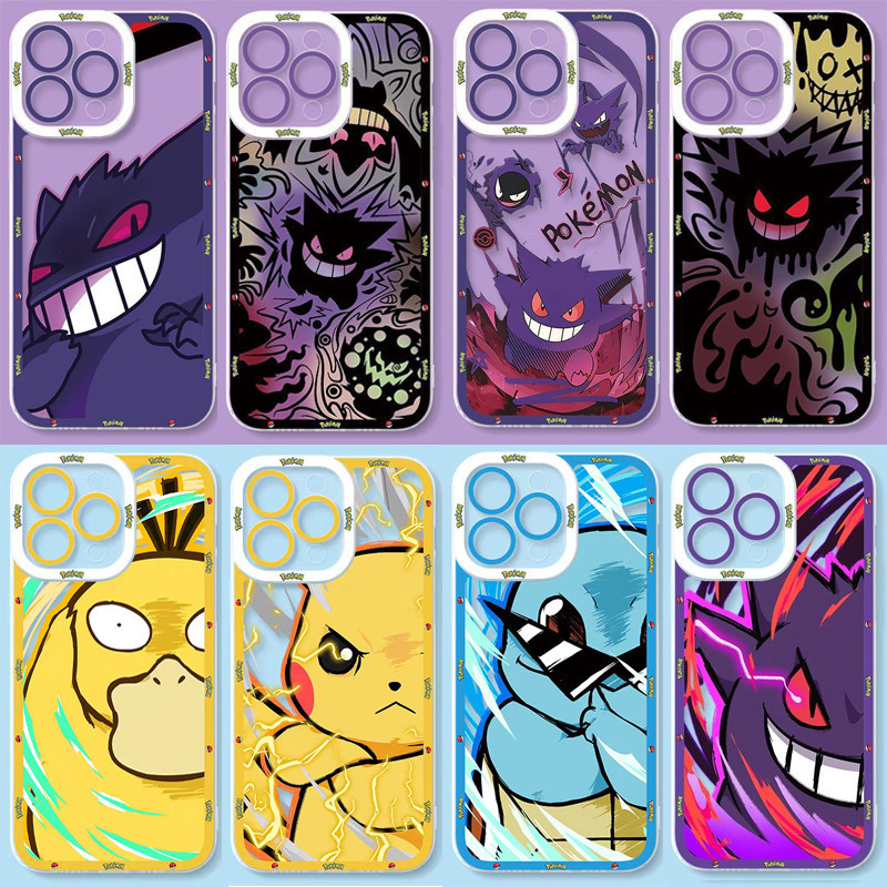 Ốp Điện Thoại Pokemon Pikachu Tím Gengar Cho OPPO A6X A5X A3X A79 5G A58 A17 Reno 11 11F 10 Pro Plus