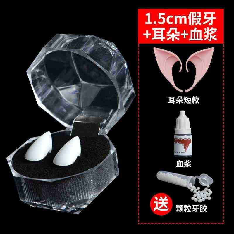 10y Vampire Cute Little Fang Plasma Props with Zombie Scar and Simulated Teeth - New Halloween Produ