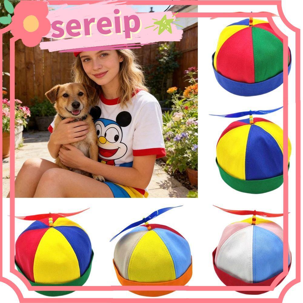 SEREIP Beanie Street Hat, Cánh quạt máy bay trực thăng cầu vồng Mũ Docker không vành, Thường ngày Ng
