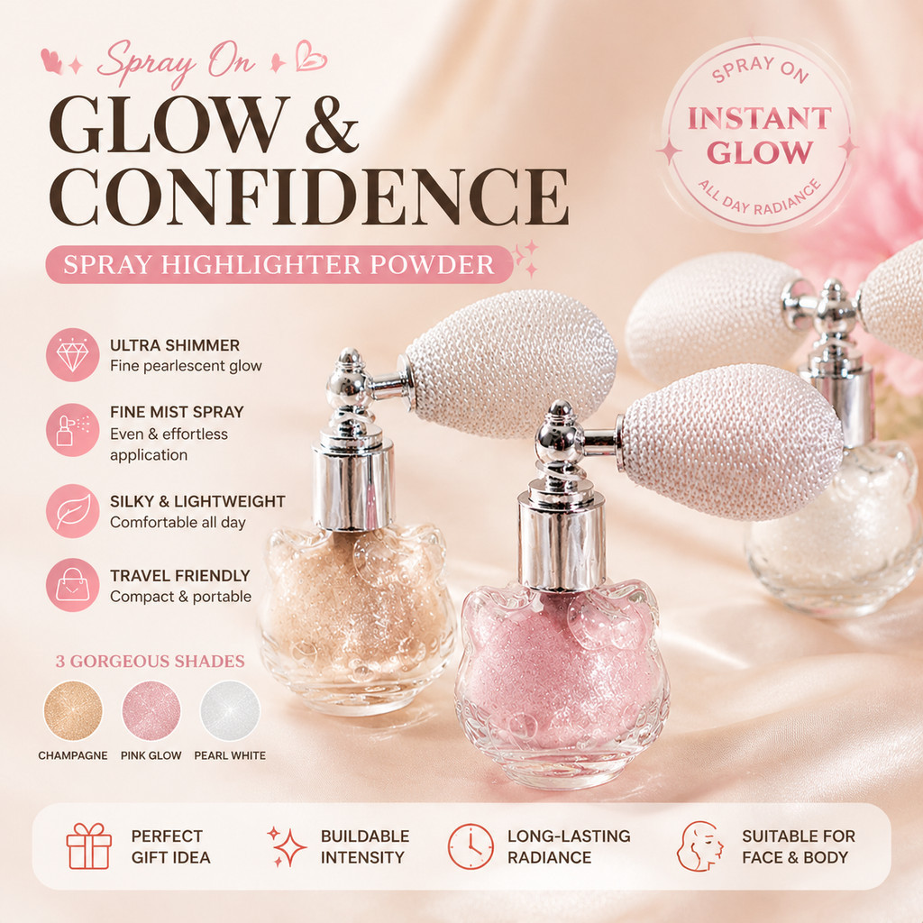 Glitter Highlighter Spray Body Shimmer Mist Trang điểm Thiết lập Xịt mặt Body Shimmer Powder Glow Sp
