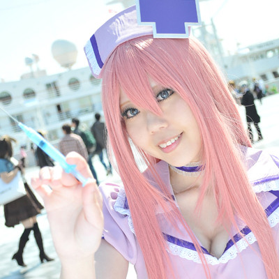 [Mengshenpai] VOCALOID Patrol Sound LUKA Biyangqi Momoi May Pink cosplay Tóc giả