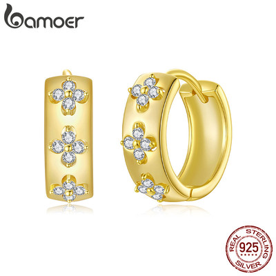 Bông tai bạc 925 bốn lá cỏ ba lá với moissanite - Trang sức nữ cao cấp, quà tặng hoàn hảo
