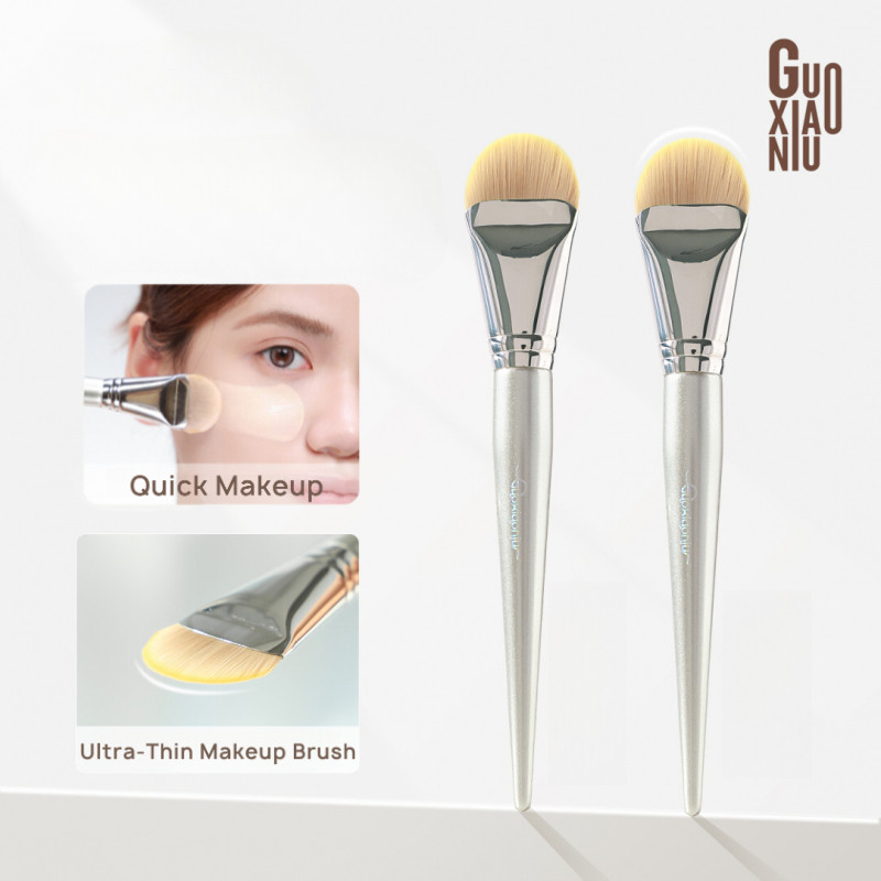 GUOXIAONIU Cọ Đánh Phấn Nền Đầu Phẳng Mịn Che Khuyết Điểm Cọ Đánh Phấn Nền bề mặt dốc
