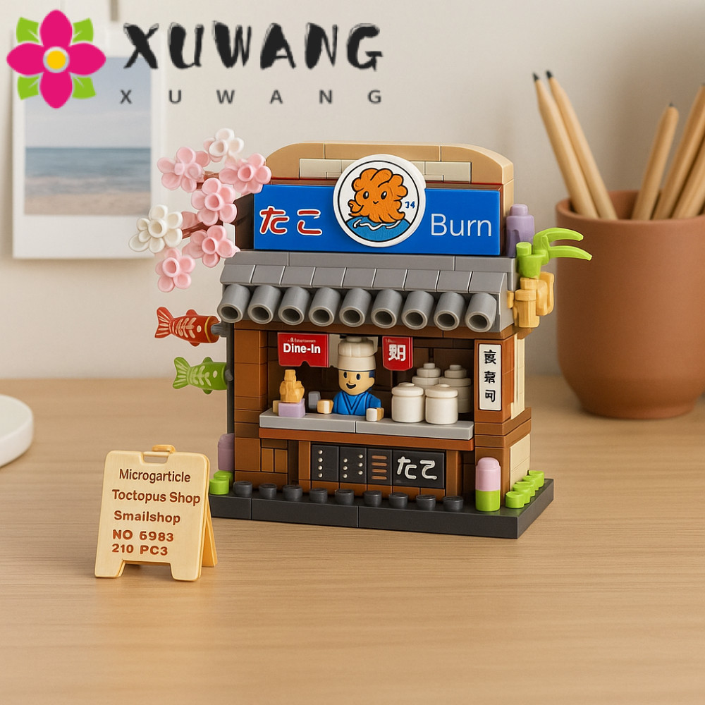 XUWANG Street View Building Blocks Coffee Shop Đồ chơi giáo dục cổ điển