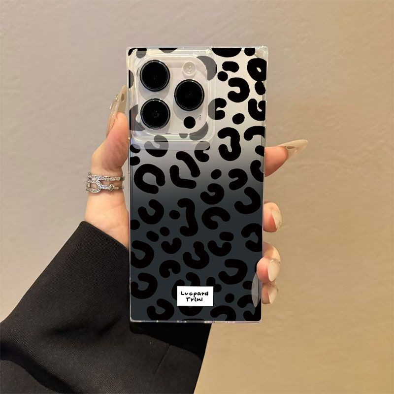 Ice Crystal Square Spice Girl Laser Black Leopard In Thích Hợp Cho IPhone16 Pro 15 14 Plus 13 12 11 