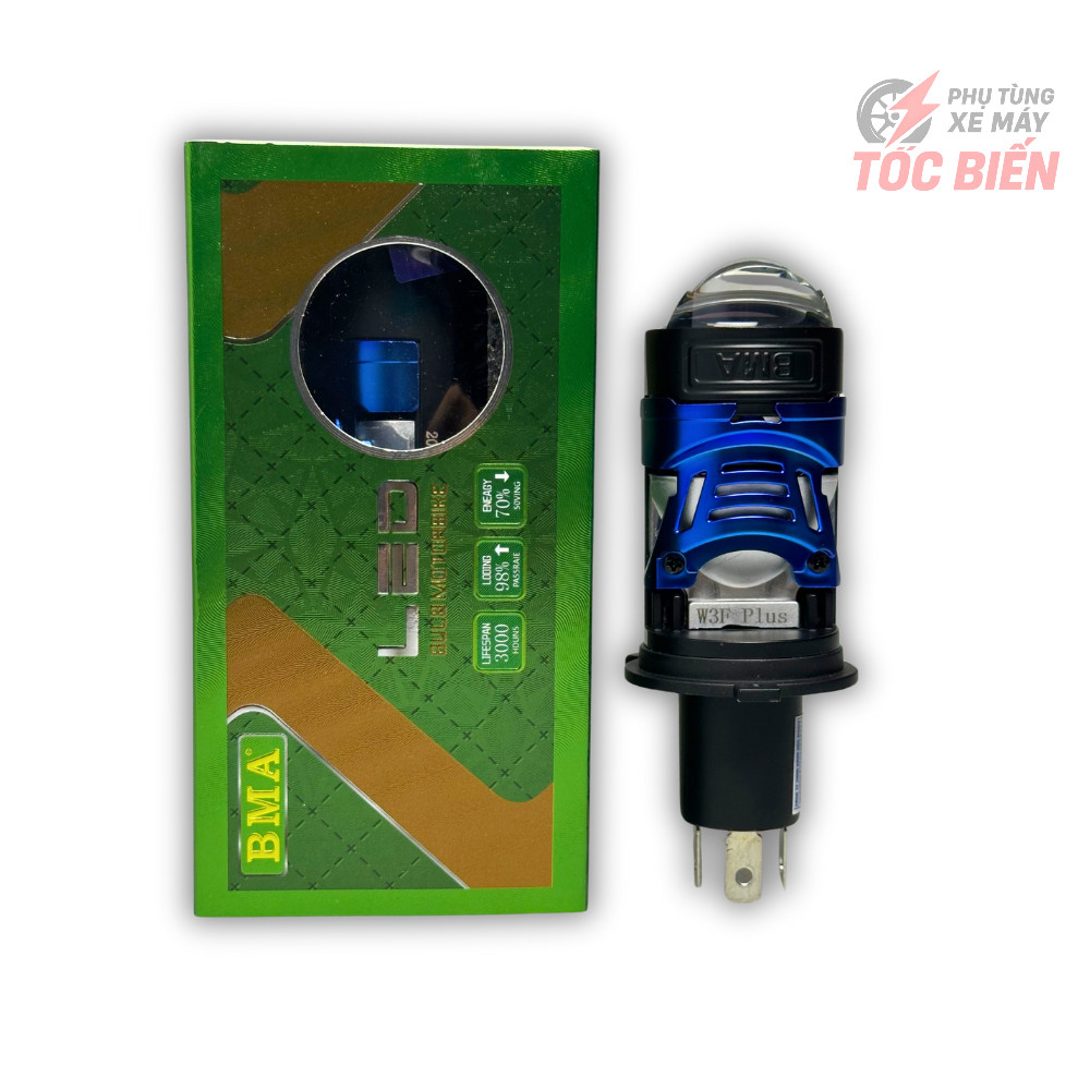 (Bản 2025) Bóng Đèn Pha LED Bi Cầu W3F PLUS BMA - 60W Sáng Chói, Trợ Pha Laser - Tốc Biến Gara