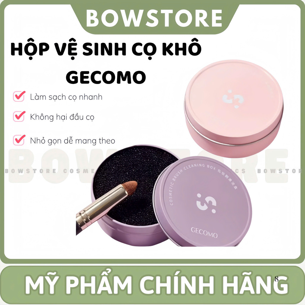 [GECOMO] Hộp Vệ sinh cọ Gecomo phủi Cọ Khô, Giặt Cọ, Lau cọ nhỏ gọn, tiện lợi BOWSTORE
