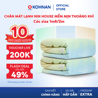 Chăn mát lạnh NIN HOUSE mềm mịn thoáng khí, mát tức thì, kháng khuẩn 1m6/2m
