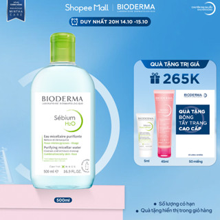 [ĐỘC QUYỀN LIVESTREAM] Dung dịch làm sạch và tẩy trang Micellar cho da hỗn hợp và da dầu mụn Bioderma Sébium H2O - 500ml