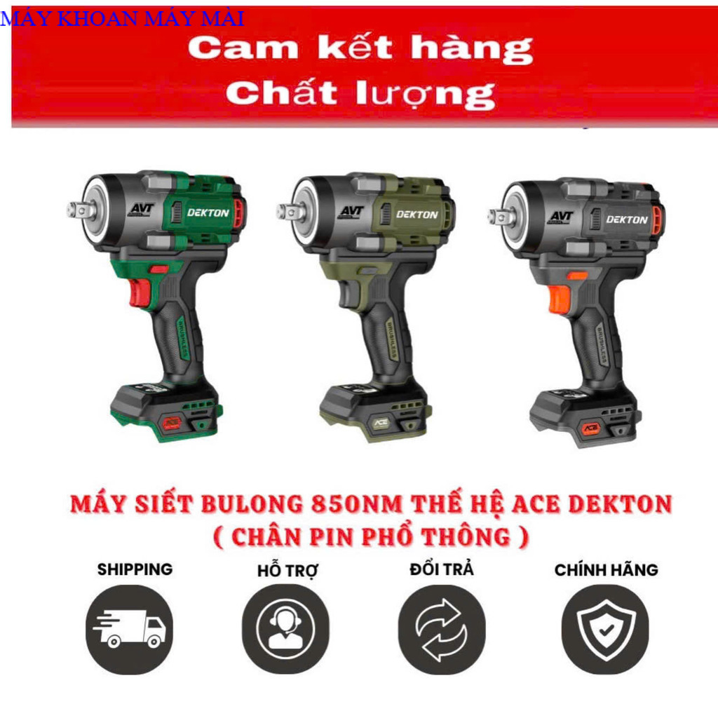 (Thế Hệ ACE) Máy Bulong 680Nm DEKTON M21-IW680PROMAX Bảo Hành 12 Tháng MAYKHOANMAYMAI