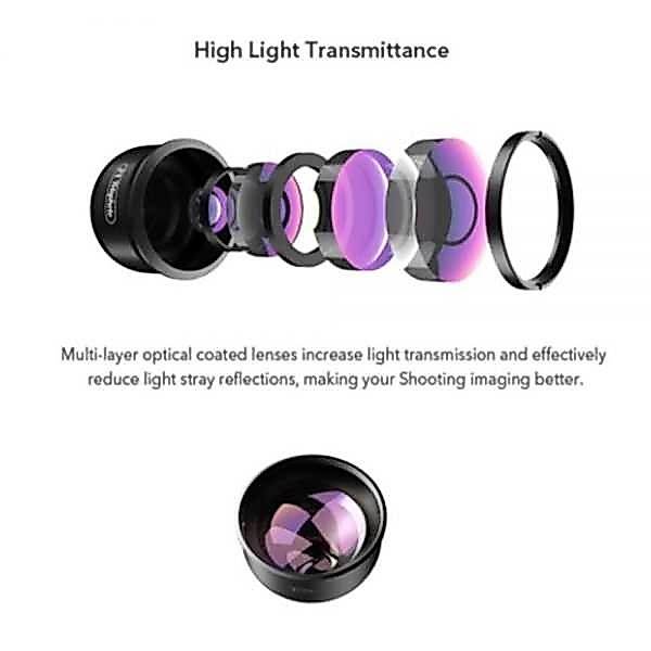 APEXEL Universal Clip 2X Ống kính tele Ống kính máy ảnh điện thoại thông minh - APL-HB2X Elegant