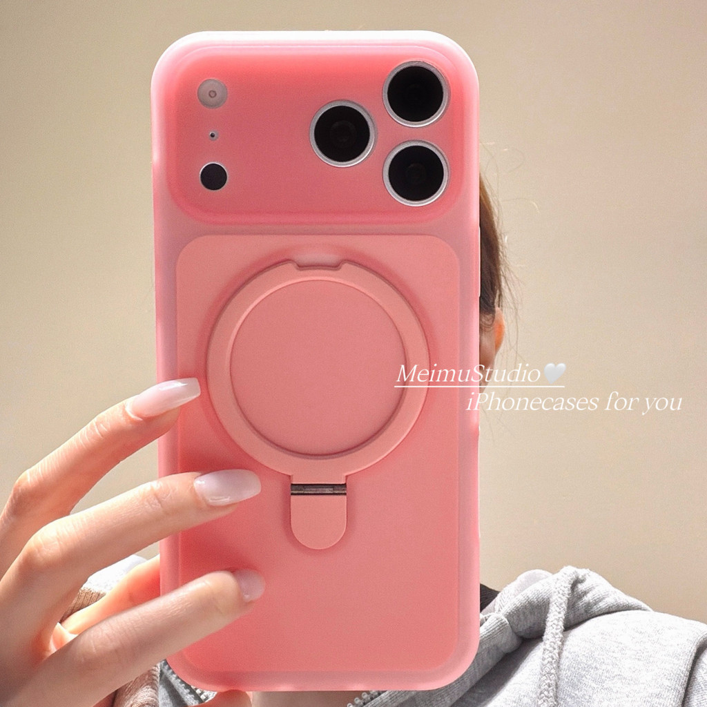 Meimu Cao Cấp Thạch Màu Trơn Mờ Giá Đỡ Thích Hợp Cho Apple 17promax Vỏ Điện Thoại iphone16pro Phong 