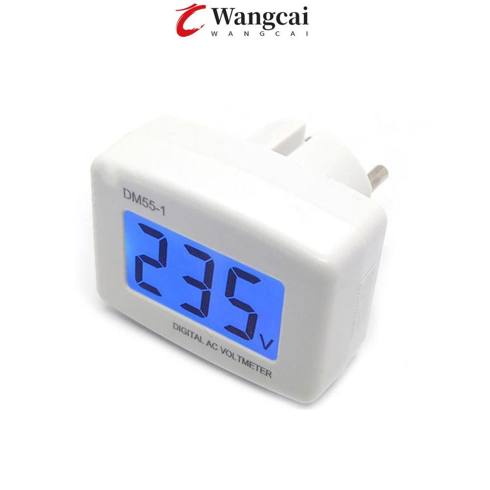 WANCGAI Máy đo điện áp phẳng tường AC Meter EU / US Plug DM55-1 Plug Volt Meter