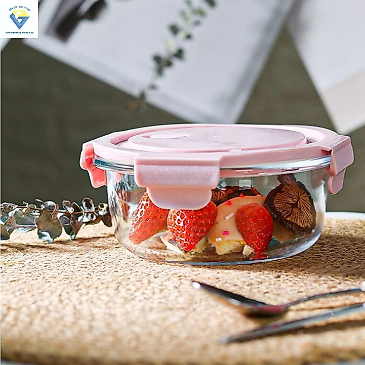 Thố thuỷ tinh 14cm / Hộp cơm tròn thủy tinh 400ml đựng thực phẩm BX3003