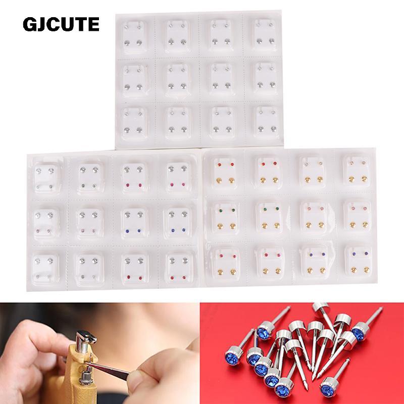 24H SHIP⚡GJCUTE 24 Chiếc Bông Tai Y Tế Xỏ Dụng Cụ Tai Bông Tai Thép Phẫu Thuật Nữ WTD