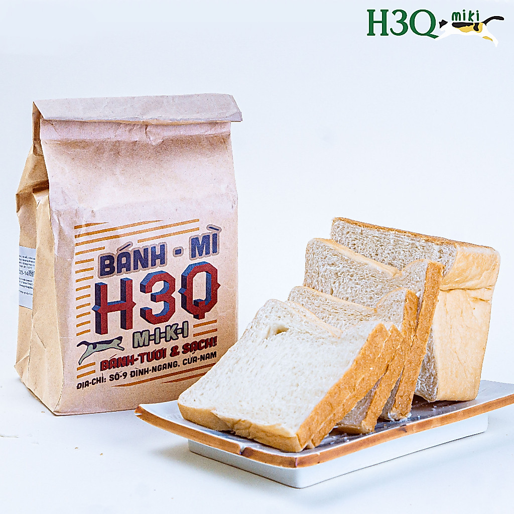 Bánh Mì Gối H3Q Miki (SX Từ Bơ New Zealand) Thơm Mềm KHÔNG TẨY TRẮNG Ổ 380g