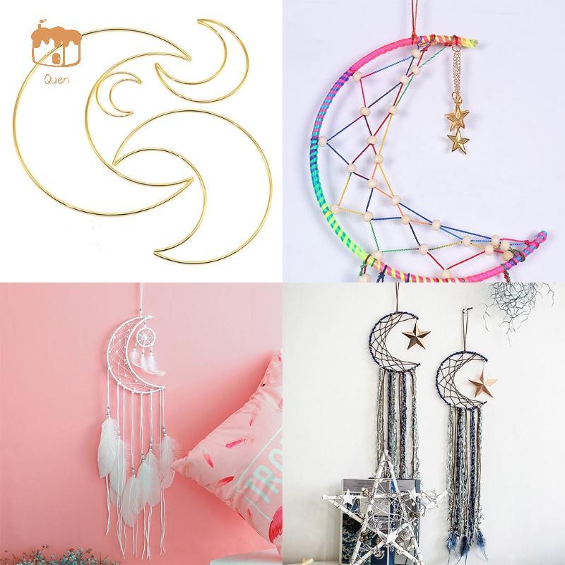 Que kim loại Macrame Moon Hoop để Dreamcatcher Làm Macrame Project DIY Ring