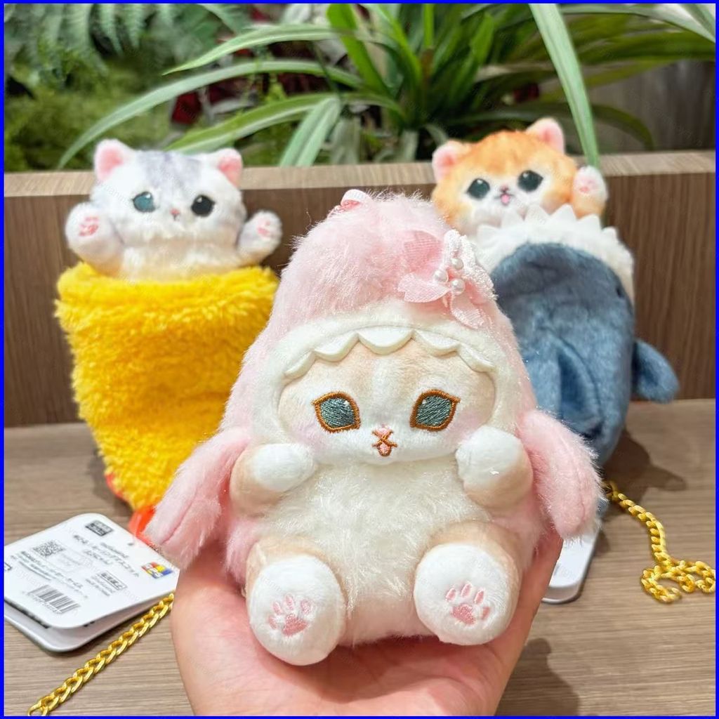ZY1 Mifusand Plushie Sakura Pink Shark Cat Sang Trọng Linh Vật Có Thể Thu Vào Móc Khóa Túi Phụ Kiện 