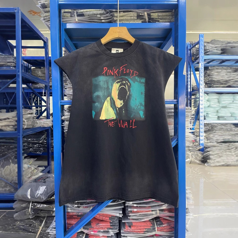 H0LJ Pink Floyd Pink Floyd Pink Floyd Rock Band Rửa Nước Đau Khổ Rời Retro Áo Vest Áo Thun Nam