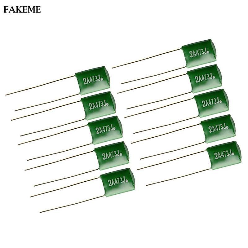 10 Miếng 0,047 / 2A473J Tụ Điện DIY Cho Đàn Guitar Điện Bass Mũ Xanh