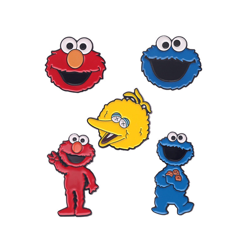5 Cái / bộ Sesame Street Elmo Cookie Monster Men Pins