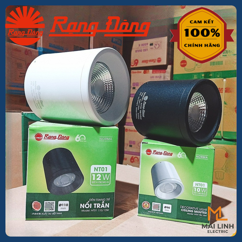 (Rạng Đông) Đèn Led ống bơ cao ốp nổi trần 10W-12W-15W -Đèn Lon Trang trí ban công -Mái hiên -Model 