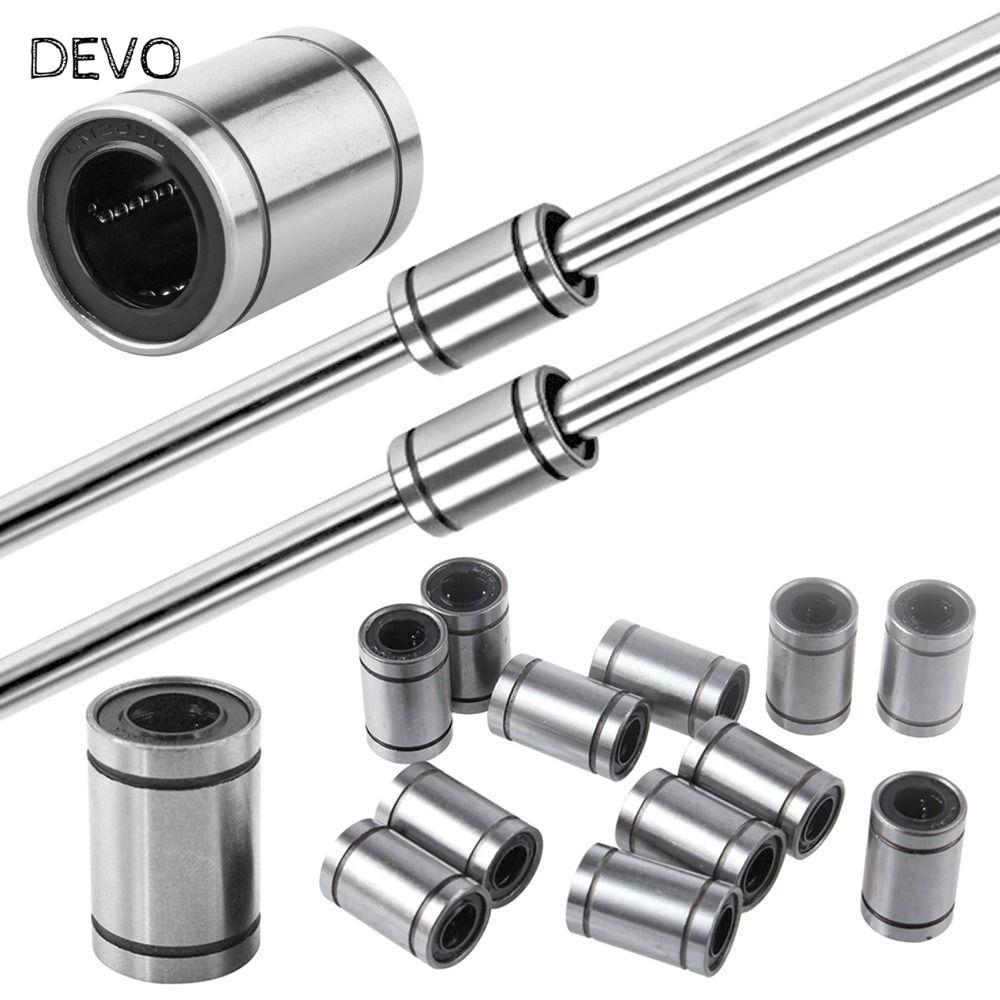 DEVO Bushing Thép Chrome Thanh thép Trục CNC Phần LM8U LM10UU LM12UU LM16UU