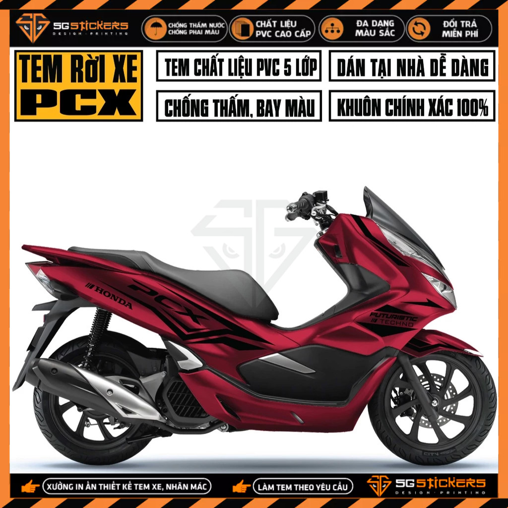 Tem Rời Xe Dán Xe Máy PCX Mẫu Futuristic Technology | PCX-09 | Decal Chế PCX 125 150 160 Chống Nước,