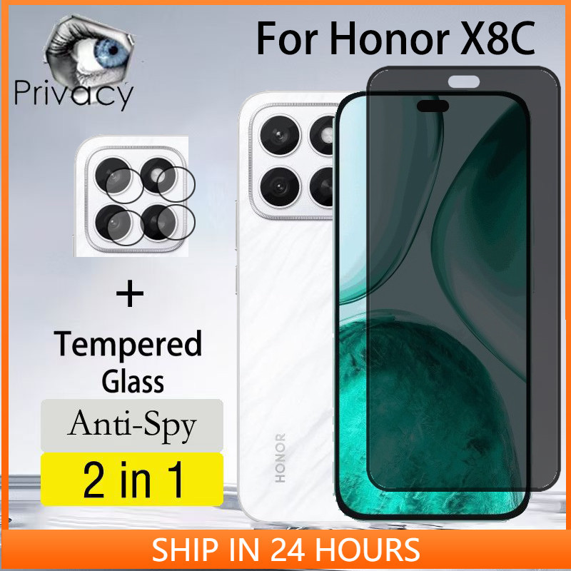 Kính cường lực bảo vệ màn hình riêng tư chống nhìn trộm 2 trong 1 Honor X8C cho Honor X8C X7C X6C X8