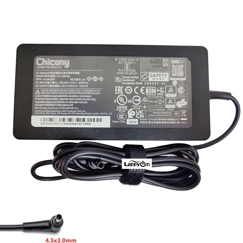 6A MSI 120W 20V Adapter Cho Cyborg 15 A13VF / RTX4060 Sạc Laptop pxb9 / RTX4060