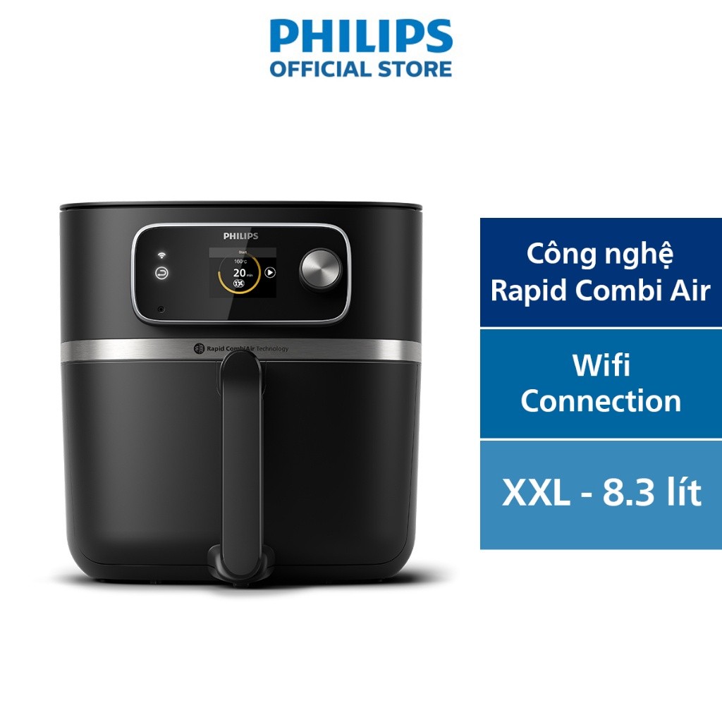 Nồi Chiên Không Dầu cao cấp Philips HD9880/90 XXL Connected |2000W  Hàng Chính Hãng - Hàng chính hãn