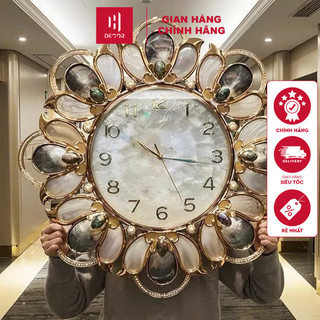  Đồng hồ treo tường trang trí KHẢM TRAI CAO CẤP NGHỆ THUẬT BẮC ÂU - HDECOR mã 24001 