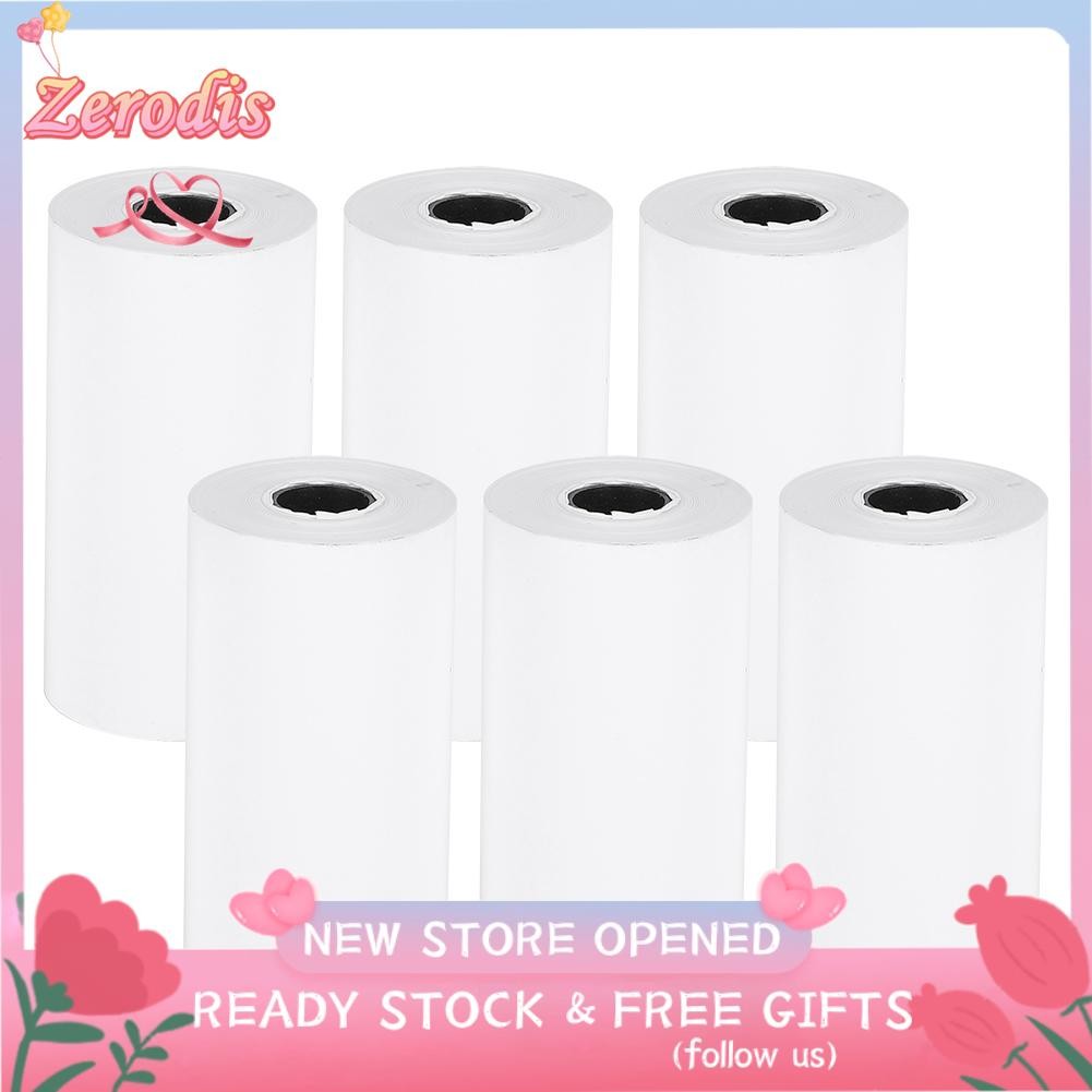 Zerodis Giấy Biên lai nhiệt Jijaka-VN 6 cuộn 57x30MM Clear Clear Inventory cho máy in nhỏ