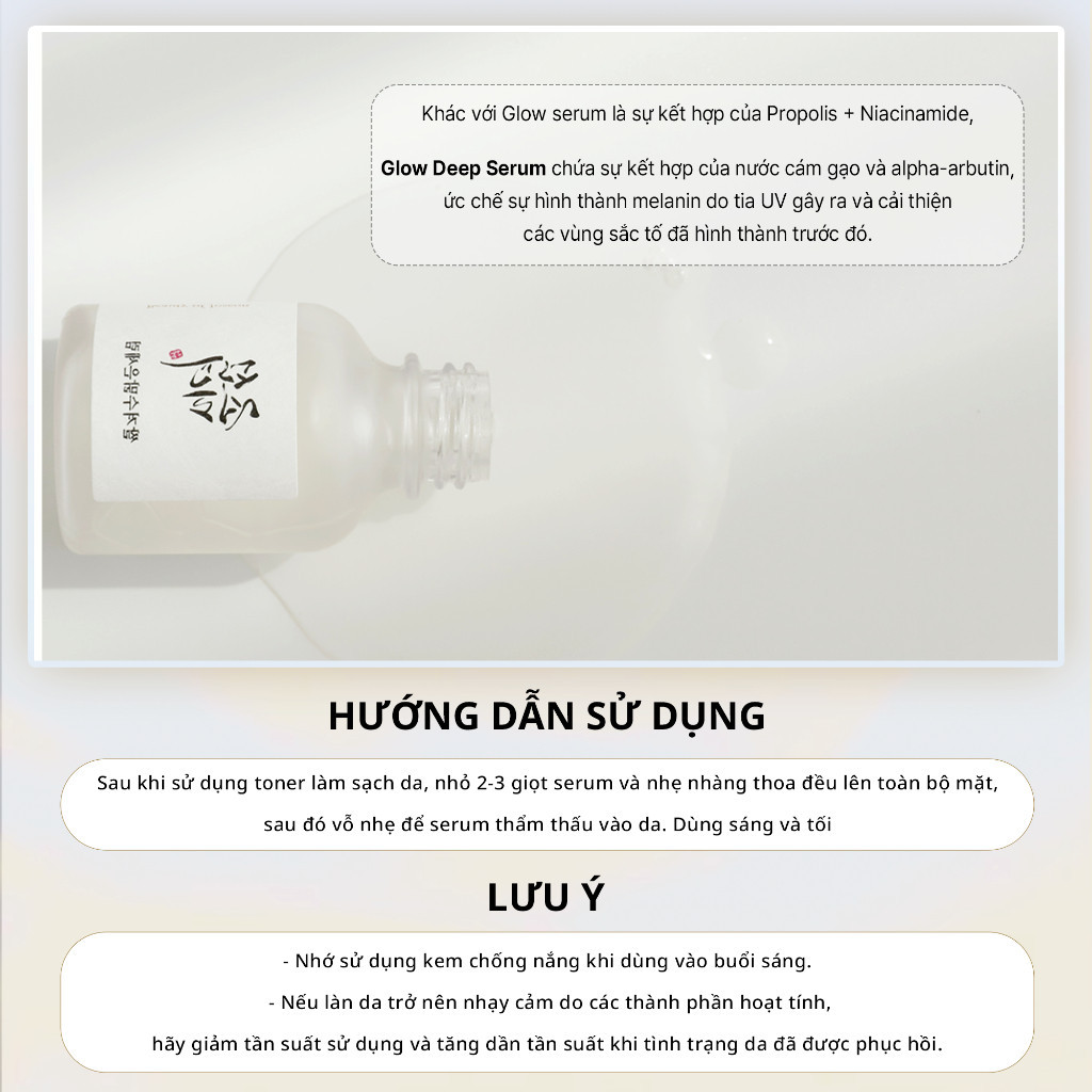 Combo Beauty of Joseon Glow Deep Serum Glow Deep Seum Rice + Alpha-arbutin 30ml & Revive Eye Serum G