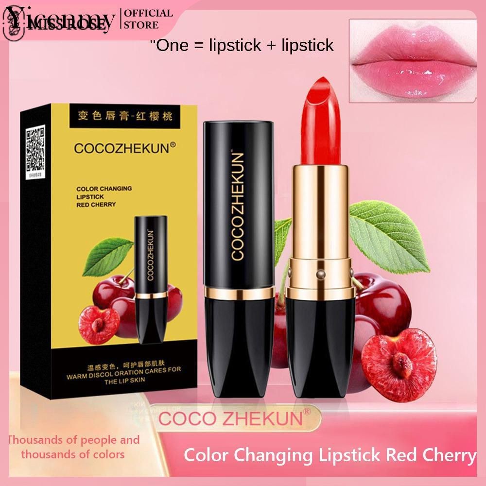 Son Môi đổi Màu Miss Rose COCO ZHEKUN Jelly Color Change Lipstick Warm Orange Blood Carrot Color Cha