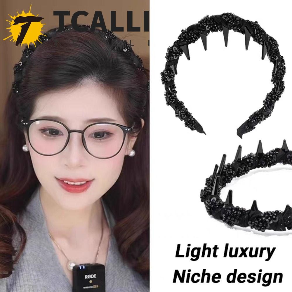 Băng đô sóng TCALLI đính cườm, Băng đô nam châm cao lông tơ có răng, Băng đô rửa mặt hàng đầu phong 