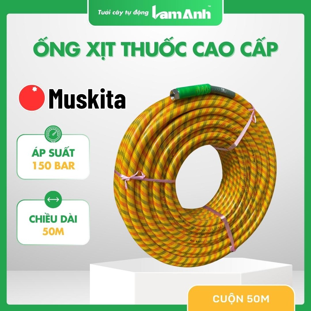 DÂY NÉN ÁP LỰC CAO MUSKITA 8.5MM DÀI 50 MÉT DÂY XỊT TƯỚI CHO CÂY TRỒNG dây tưới cây sân vườn p3 phun
