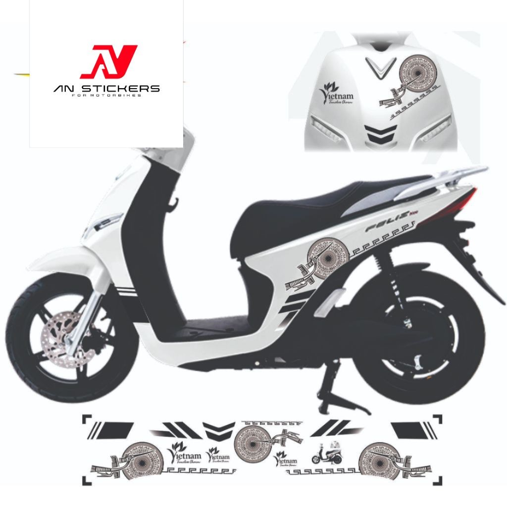 Tem dán xe Feliz S - Feliz NEO , Mẫu tem thiết kế Trông Đông đẹp mắt