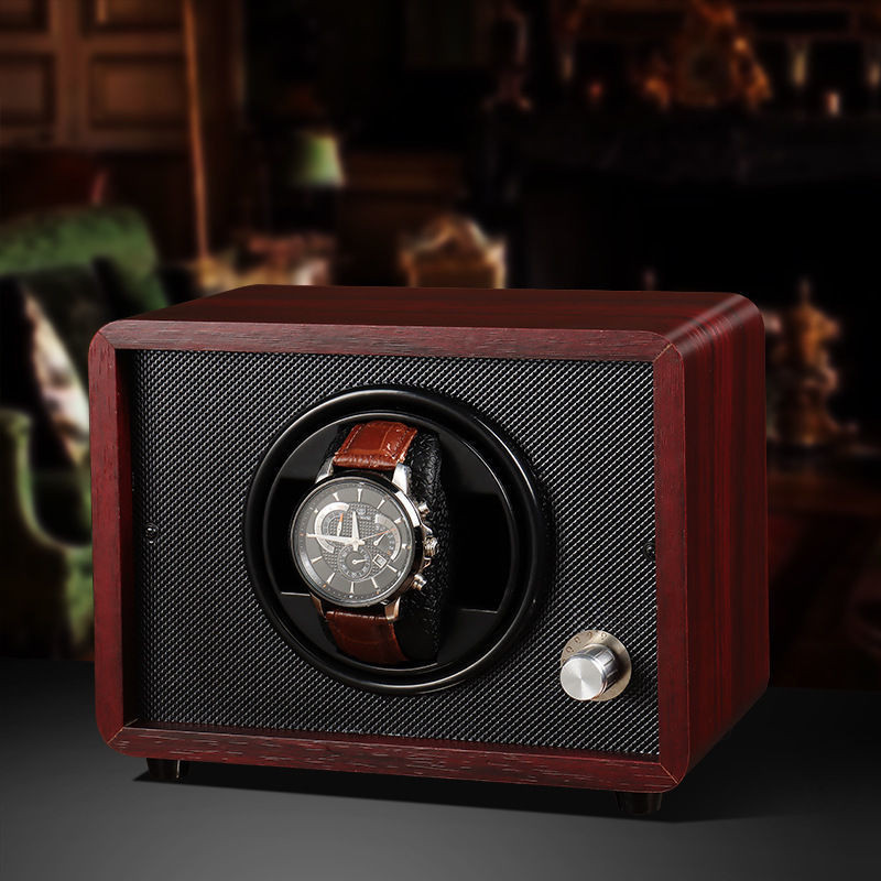 TB Spot Goods#E-commerce Watch Winder Black Walnut Wooden Vertical Mechanical Watch Transparent Auto