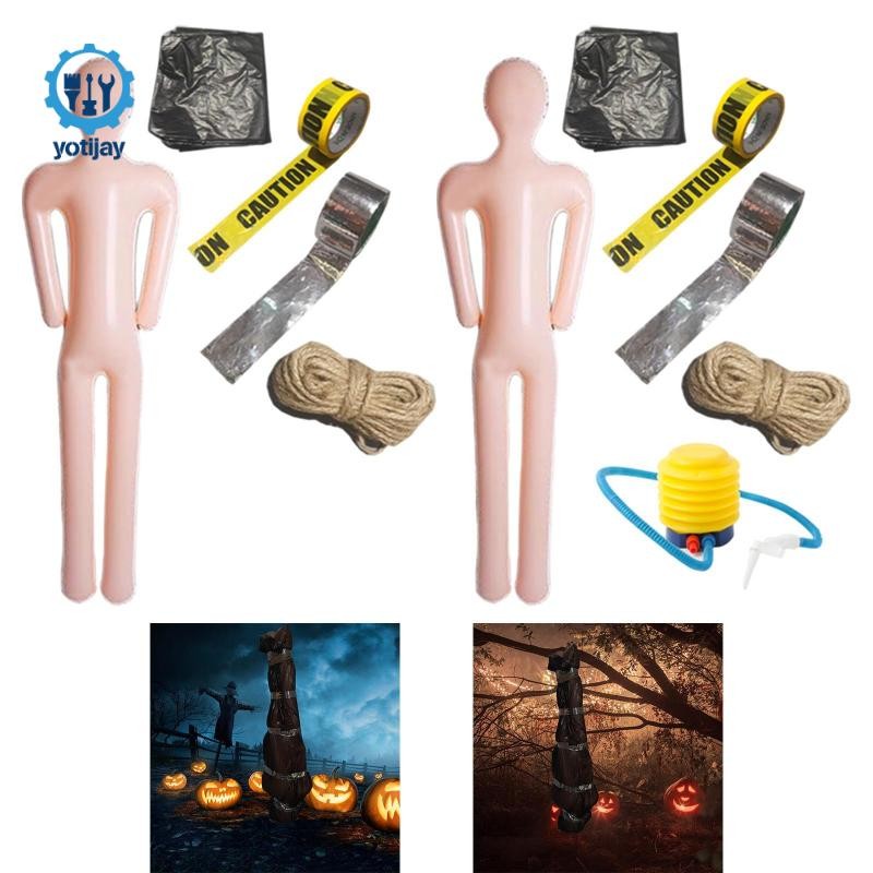 Halloween Hình bơm hơi Đạo cụ xác chết Túi cơ thể giả Bộ mô hình bơm hơi để trang trí sân