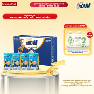 Sữa bột pha sẵn Nuvi Grow 1+ hỗ trợ phát triển chiều cao, trí não Thùng 48 hộp 110ml