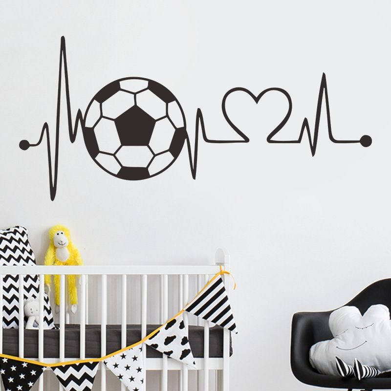 New Heartbeat remai#Decorate Boy's Football8cc Simple bedroom beautification stickers for entrance a