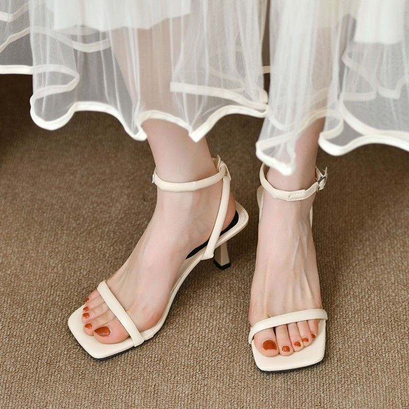 Giày Sandal Gót Cao Gót Nữ Mặc Ngoài 0 Mùa Hè
