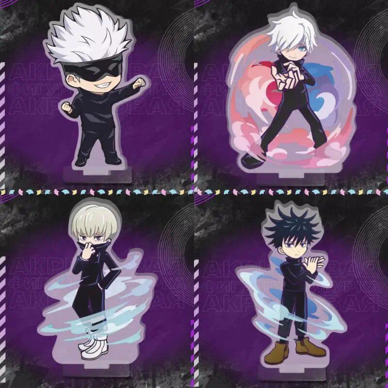 Anime acrylic đứng Plates  Jjk Satoru Gojo Megumi Fushiguro Toge Inumaki Q-Version mica Standee
